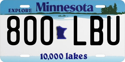 MN license plate 800LBU