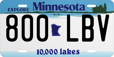 MN license plate 800LBV