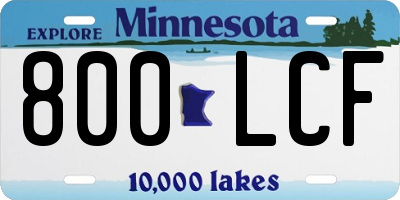 MN license plate 800LCF