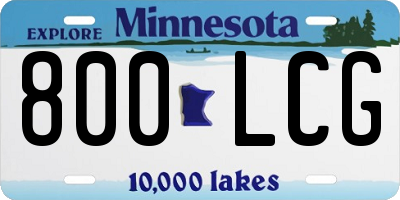 MN license plate 800LCG