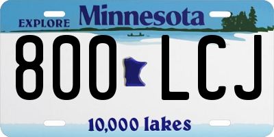 MN license plate 800LCJ