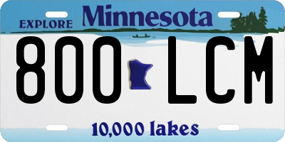 MN license plate 800LCM