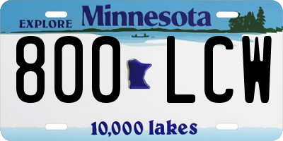 MN license plate 800LCW