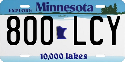 MN license plate 800LCY