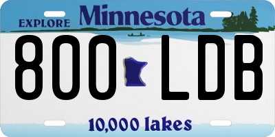 MN license plate 800LDB