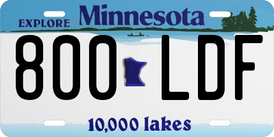 MN license plate 800LDF