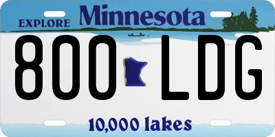 MN license plate 800LDG