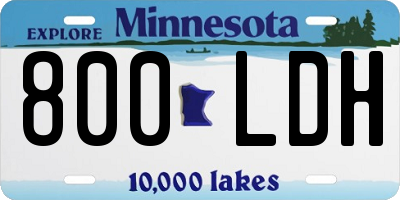 MN license plate 800LDH