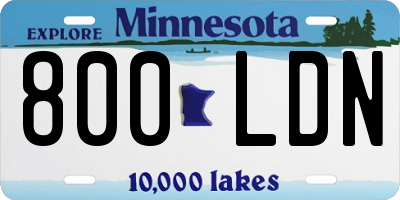 MN license plate 800LDN