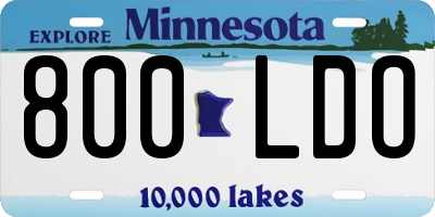 MN license plate 800LDO