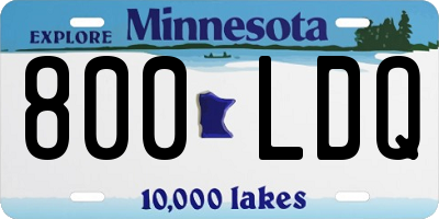 MN license plate 800LDQ