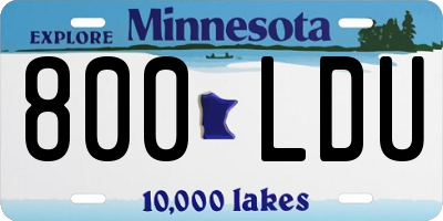MN license plate 800LDU