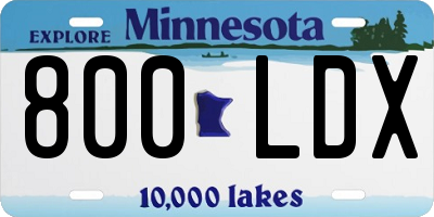 MN license plate 800LDX
