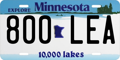 MN license plate 800LEA
