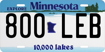 MN license plate 800LEB