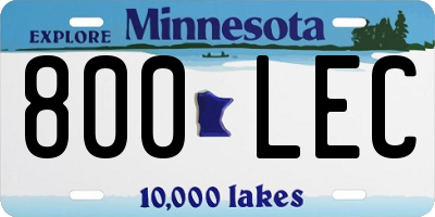MN license plate 800LEC