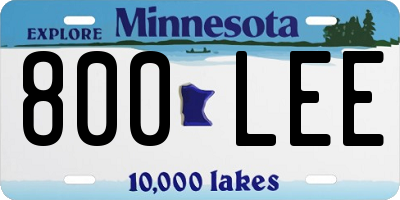 MN license plate 800LEE