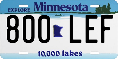 MN license plate 800LEF