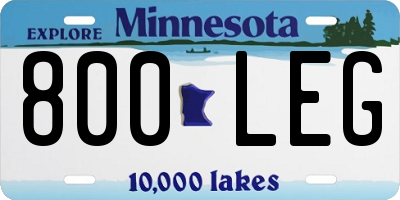 MN license plate 800LEG
