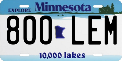MN license plate 800LEM