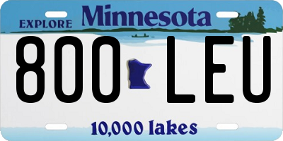 MN license plate 800LEU