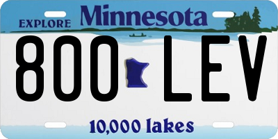MN license plate 800LEV