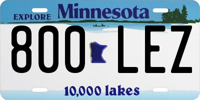 MN license plate 800LEZ
