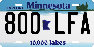 MN license plate 800LFA