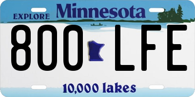 MN license plate 800LFE