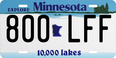 MN license plate 800LFF