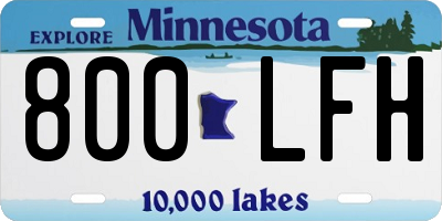 MN license plate 800LFH