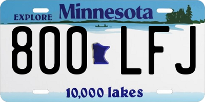 MN license plate 800LFJ