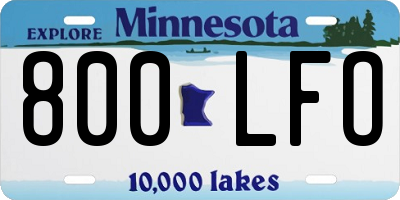 MN license plate 800LFO