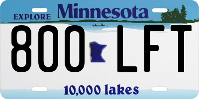 MN license plate 800LFT