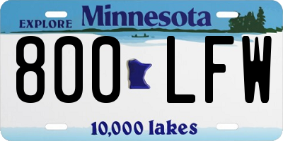 MN license plate 800LFW