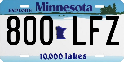 MN license plate 800LFZ