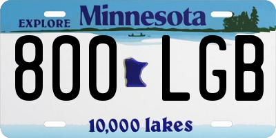 MN license plate 800LGB