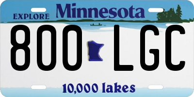 MN license plate 800LGC