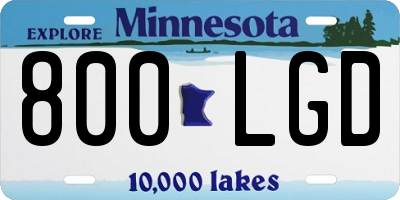 MN license plate 800LGD