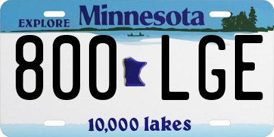MN license plate 800LGE