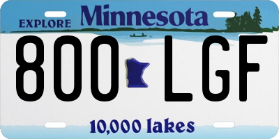 MN license plate 800LGF