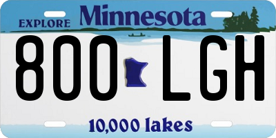 MN license plate 800LGH