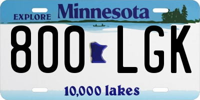 MN license plate 800LGK