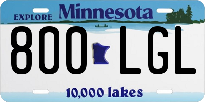 MN license plate 800LGL