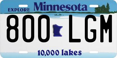 MN license plate 800LGM