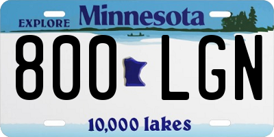 MN license plate 800LGN