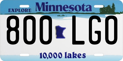 MN license plate 800LGO