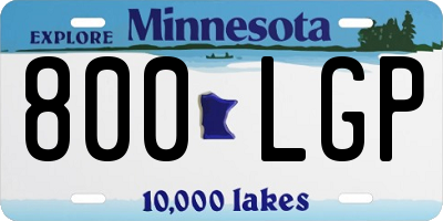 MN license plate 800LGP