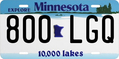 MN license plate 800LGQ