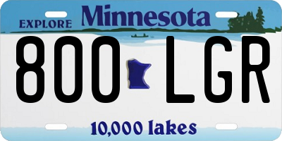 MN license plate 800LGR